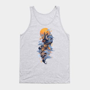 A cloudy japanese rabbit spirit watercolor Tank Top